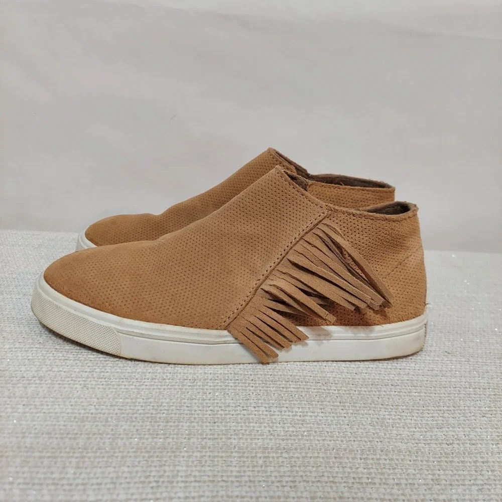 Minnetonka‎ Single Fringe Side Zip Boot Women's 8 Tan Suede Boho Festival